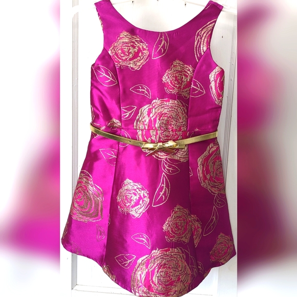 The Children's Place Other - The Children's Place Metallic Floral Jacquard Fit & Flare Girls Dress